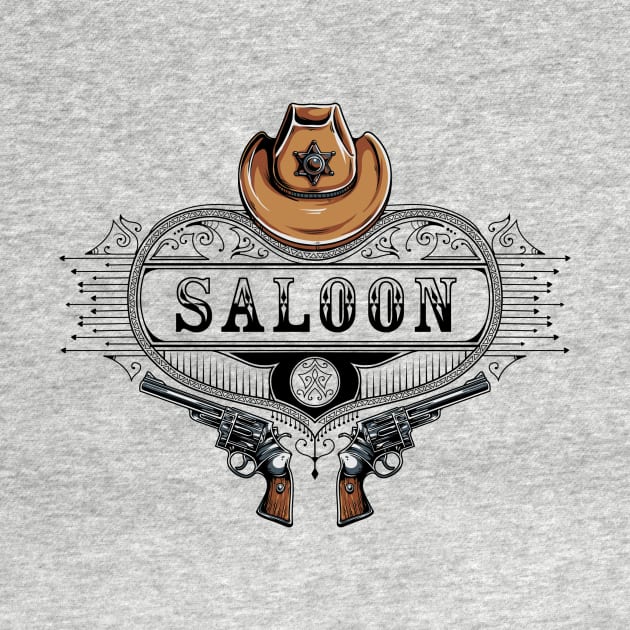 Saloon Hat Revolver Heart by jm2616